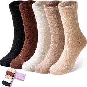 New 5 Pairs Fuzzy Soft Cozy Comfortable Socks for Women, Casual Sleep Comfy Sock